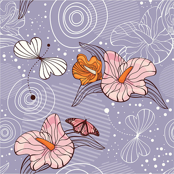 seamless floral background vector art illustration