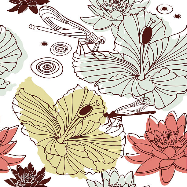 seamless floral background vector art illustration