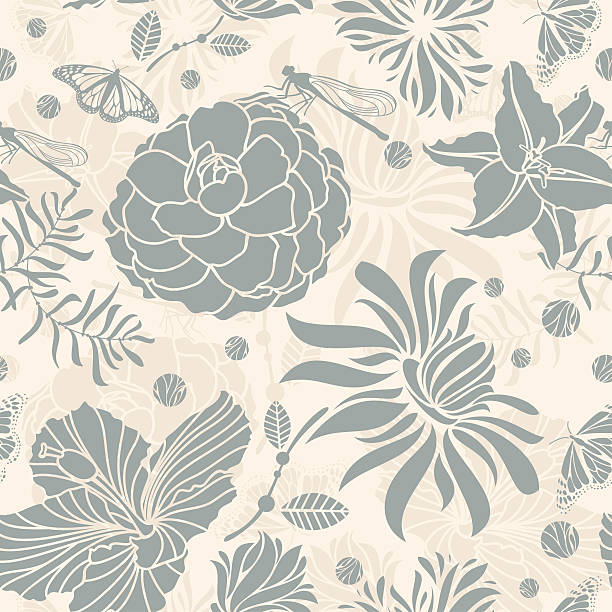 seamless floral pattern vector art illustration