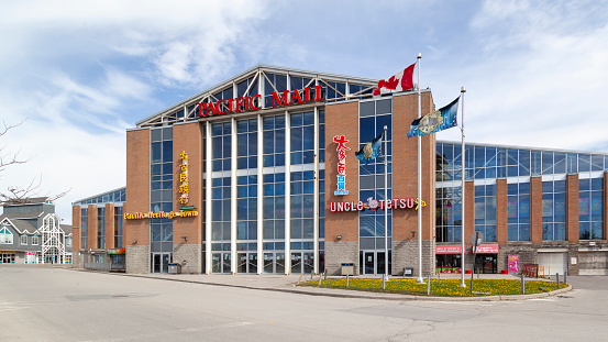 Markham, Ontario, Canada - May 17, 2020: Pacific Mall in Markham, Ontario, Canada. Pacific Mall is the largest indoor Asian shopping mall in North America