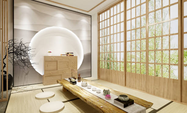 istock 3d render of chinese tea room 1233315091