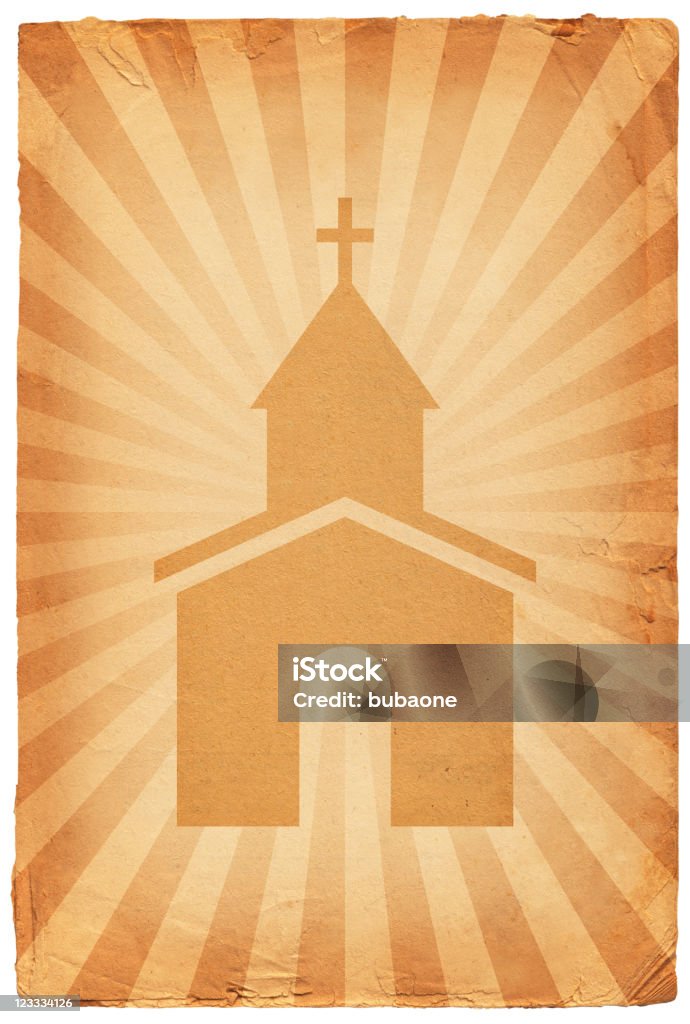 Church on old paper Background Church on old paper background Beige stock illustration