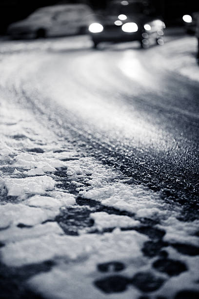 istock Street at night - covered with a layer of ice 123338356