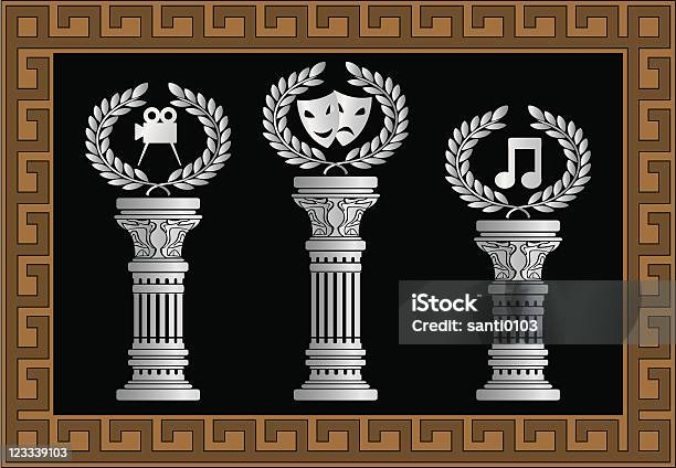 Pedestal De Artes - Arte vetorial de stock e mais imagens de Arcaico - Arcaico, Arte, Coluna arquitetónica