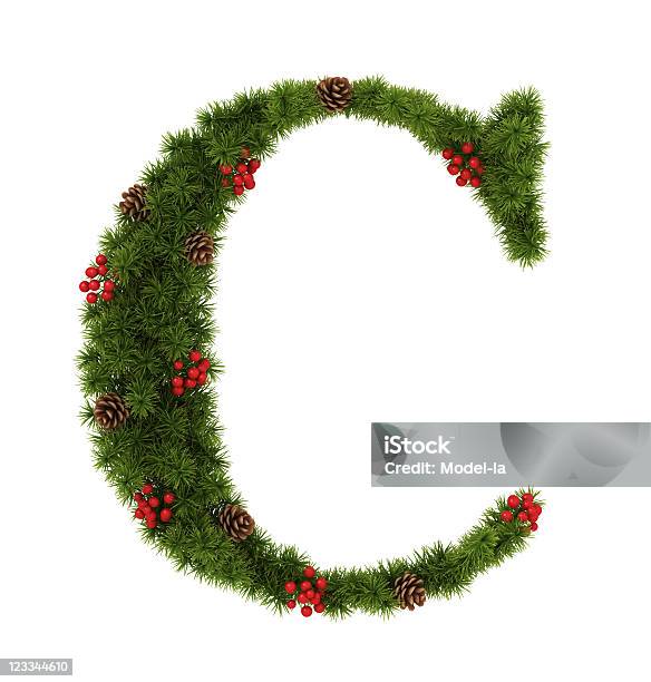 Natale Alfabeto - Fotografie stock e altre immagini di Lettera C - Lettera C, Natale, Agrifoglio