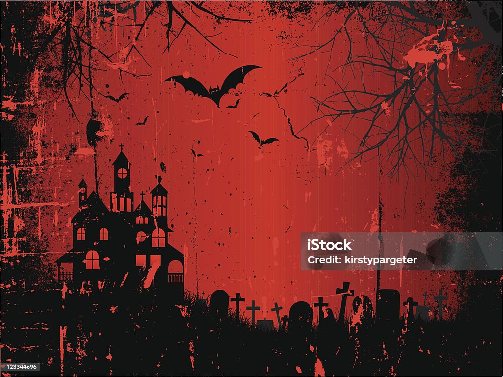 Halloween fond Grunge - clipart vectoriel de Arbre libre de droits