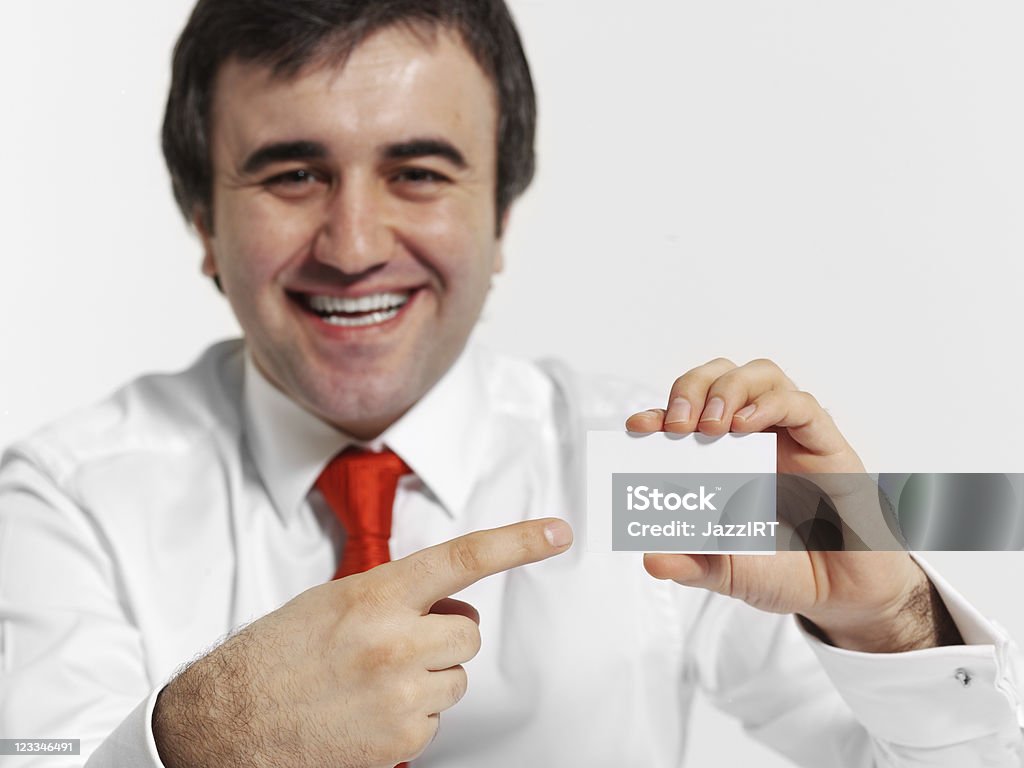 Homem de negócios com cartão - Foto de stock de 30 Anos royalty-free
