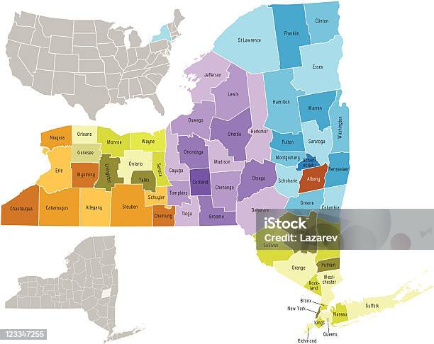 뉴욕 주 카운티 뉴욕 주에 대한 스톡 벡터 아트 및 기타 이미지 - 뉴욕 주, 지도, 뉴욕 시