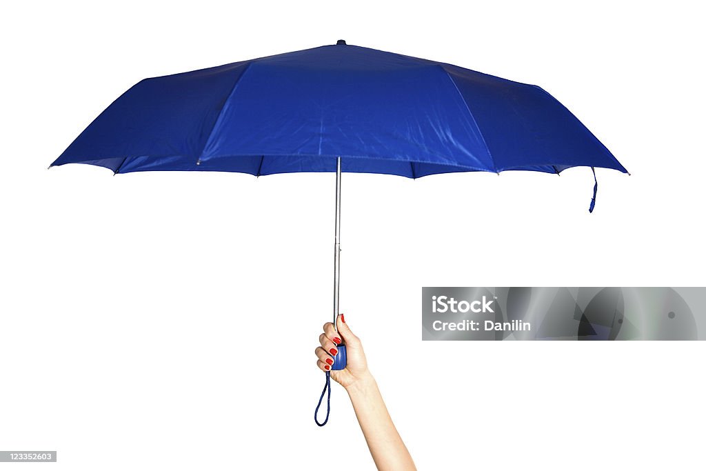 A mulher mão segura um guarda-chuva - Foto de stock de Guarda-chuva royalty-free
