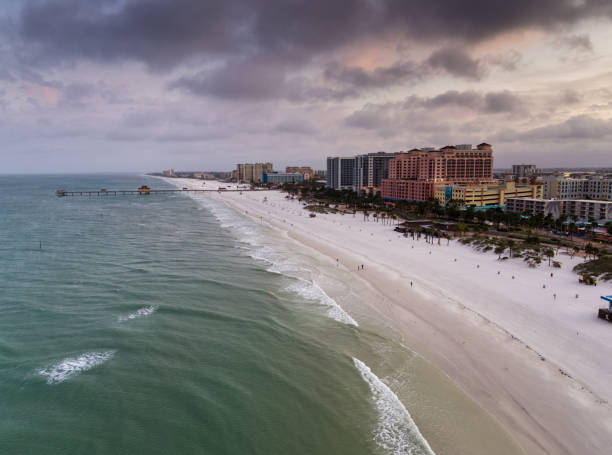 istock Waves Lapping on White Sand at Clearwater Beach, Florida - Aerial 1233540231