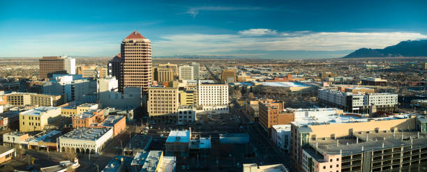 istock Early Morning in Albuquerque - Aerial Panorama 1233541264