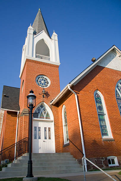 istock Red Brick Country Church 123356893
