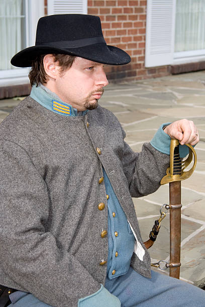 istock American Civil War, Confederate Captain with Sword 123356906