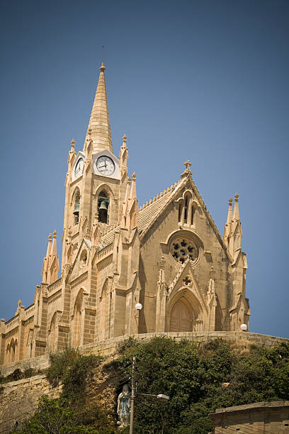 The exterior of the Basilica of St. Dominic in Valletta, Malta.