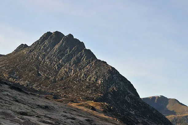 Tryfan's rocky north face, Snowdonia.