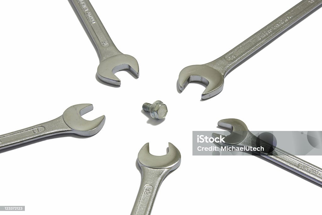 Parafuso e Wrenches - Foto de stock de Aço royalty-free