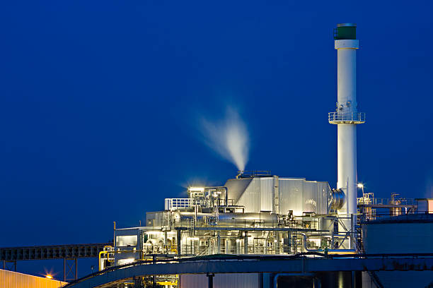 big industry district at night