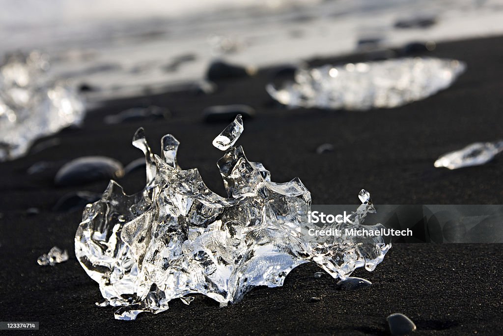 Blocos de Gelo na praia preto - Royalty-free Ao Ar Livre Foto de stock