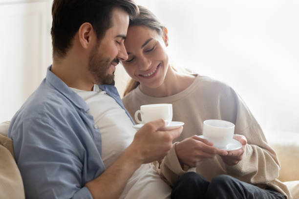 istock Affectionate loving married couple enjoying spending morning time together. 1233751492
