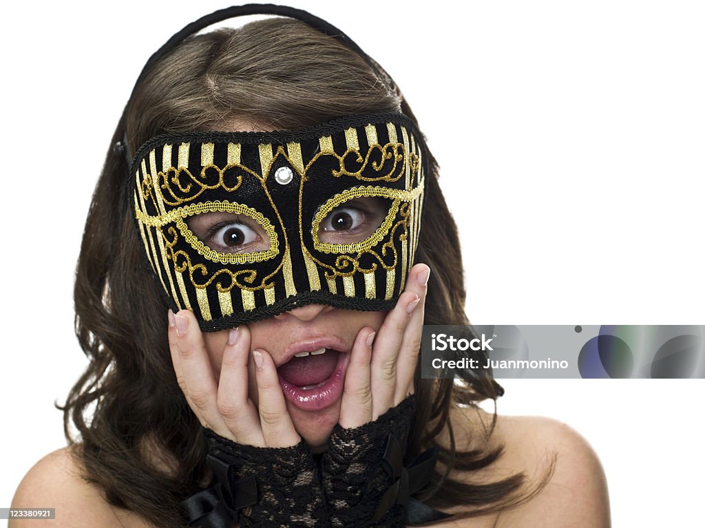 Sorprendido enmascarado adolescente - Foto de stock de Mardi Gras libre de derechos