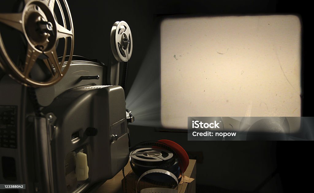 Film Projector With Blank Frame Stock Photo - Download Image Now