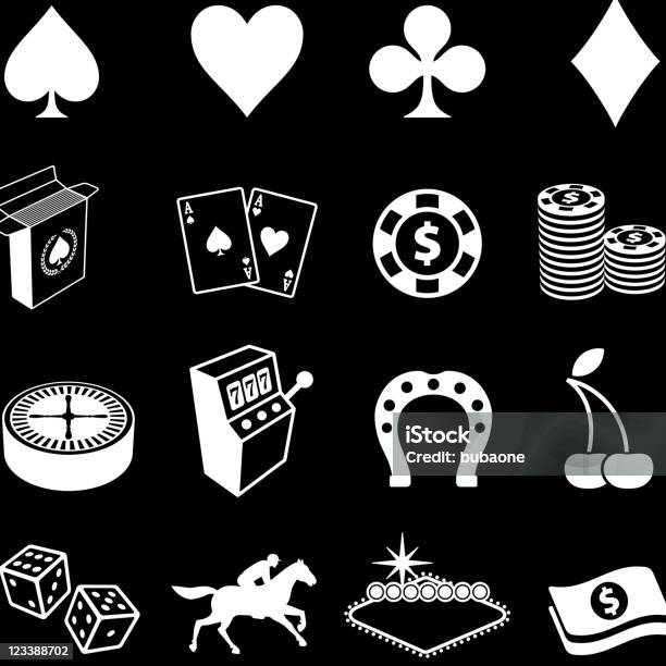 Jogos De Azar Poker E Las Vegas Vector Conjunto De Ícones Royalty Free - Arte vetorial de stock e mais imagens de Vetor