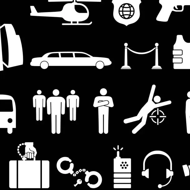 Vector illustration of Private security royalty free vector icon set