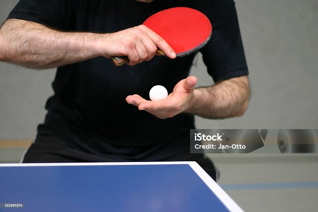 Vorbereiten, Servieren mit dem Handrücken - Lizenzfrei Tischtennis Stock-Foto