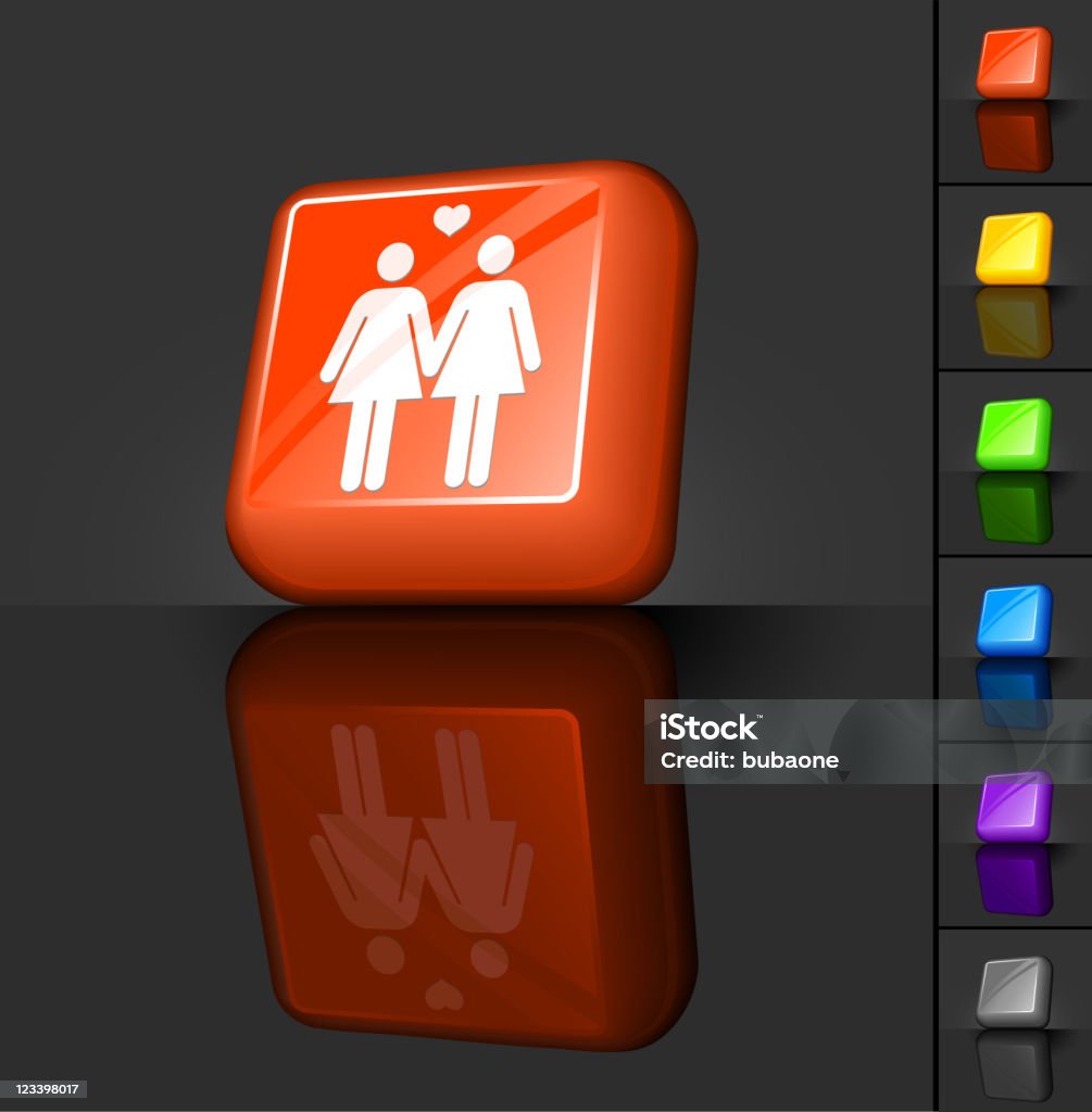 lesbian couple 3D button design Adult stock vector