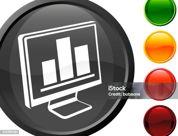 Monitor Con Grafico A Barre Internet Arte Vettoriale Royaltyfree - Immagini vettoriali stock e altre immagini di Arancione