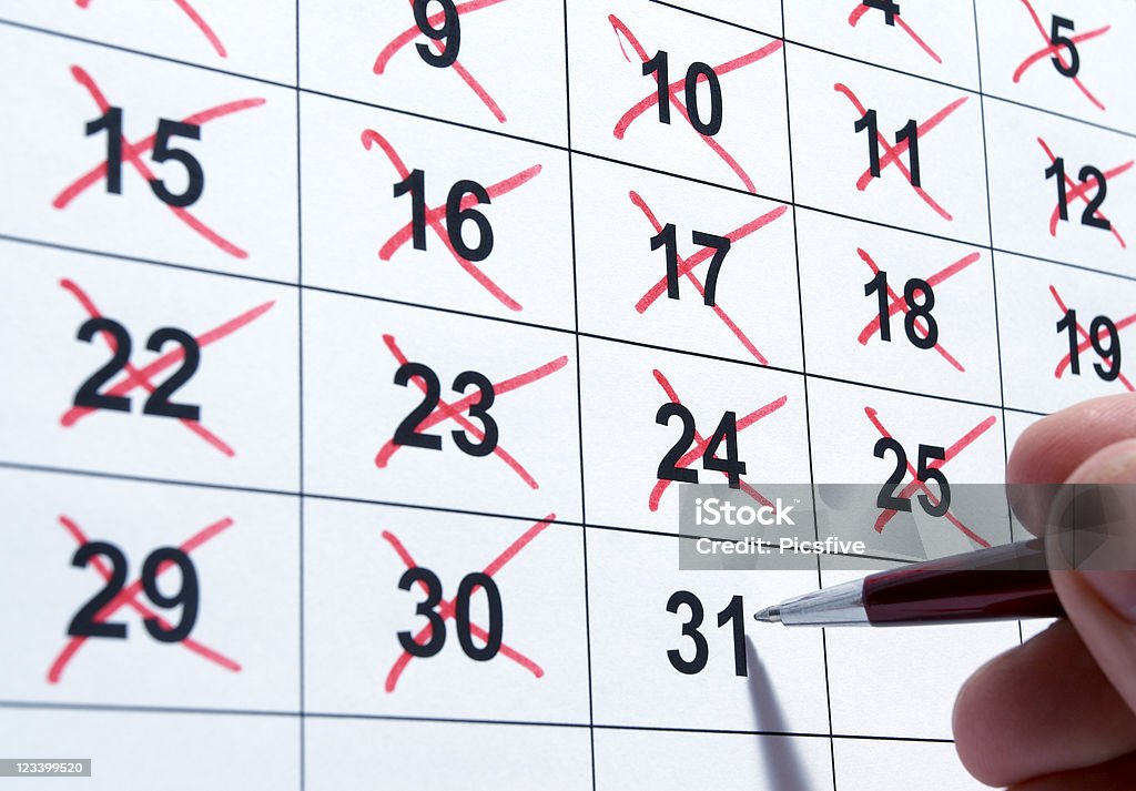 Data e ora di calendario - Foto stock royalty-free di Affari