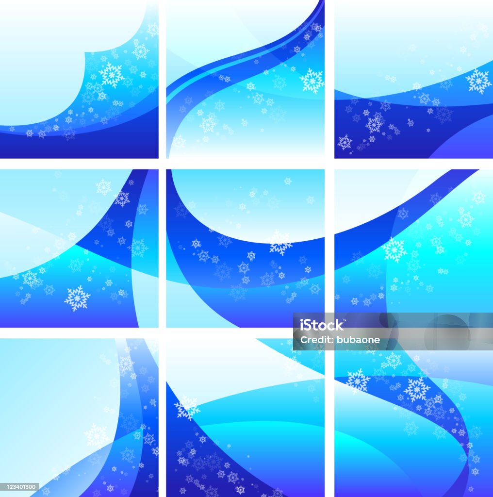 set invernale con fiocchi di neve sfondo magiche - arte vettoriale royalty-free di Bianco