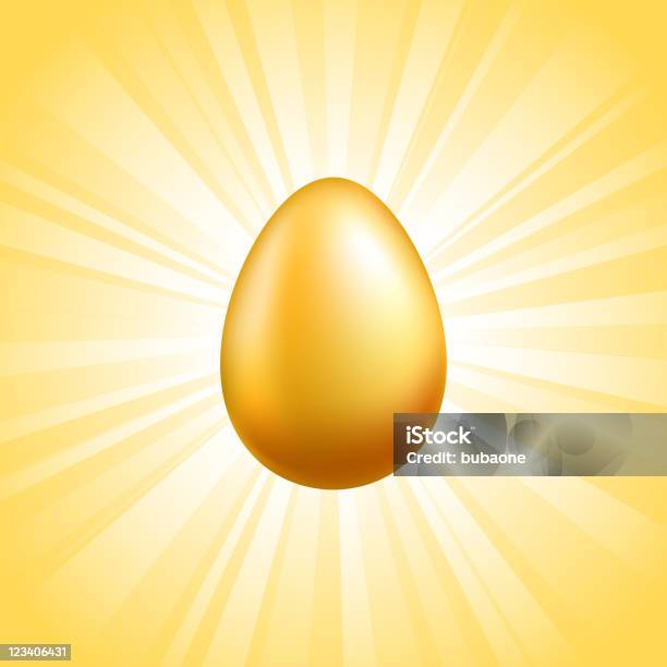 Golden Egg On Роялтифри Векторные Фон С Светящийся Эффект — стоковая векторная графика и другие изображения на тему Яйцо животного