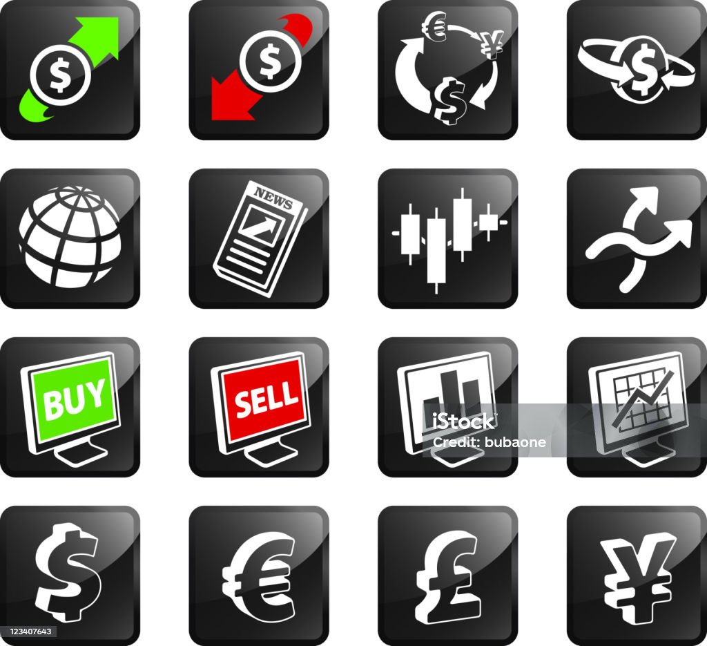 Foreign Exchange currency trading royalty free icons Foreign Exchange currency trading stickers set  Arrow Symbol stock vector