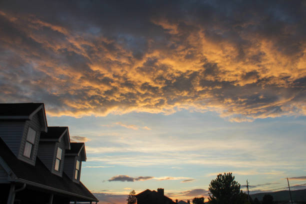 istock Evening skies over the house 1234101214