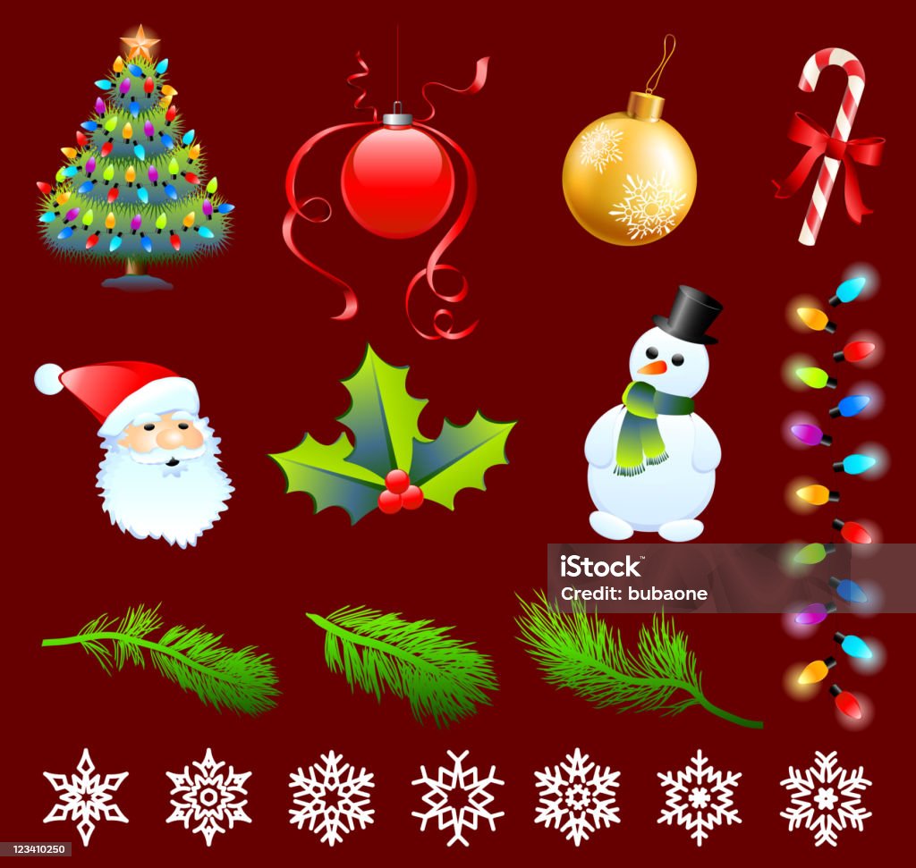 Diseños de Navidad en rojo - arte vectorial de Adorno de navidad libre de derechos