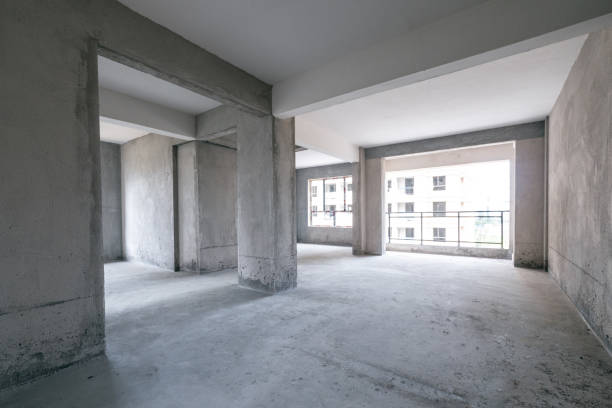 istock Construction site of residential unfinished apartment 1234123636