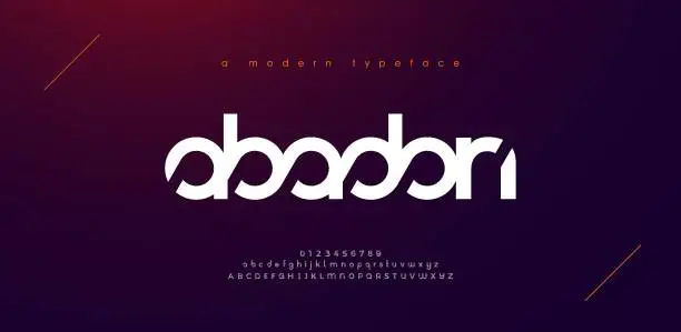 Vector illustration of Abstract sport modern alphabet fonts. Typography technology electronic sport digital game music future creative font. vector illustration