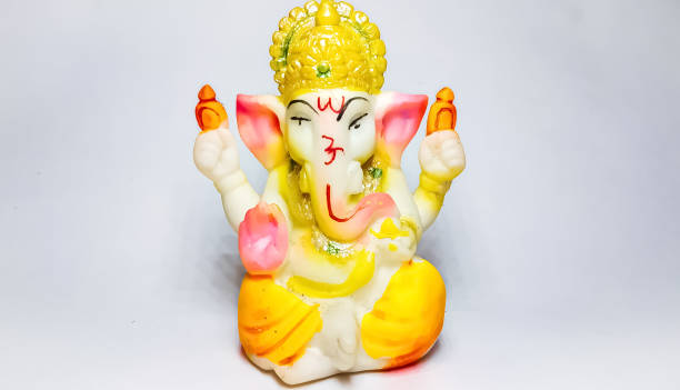 istock Ganpati bappa beautiful image with white background 1234193360