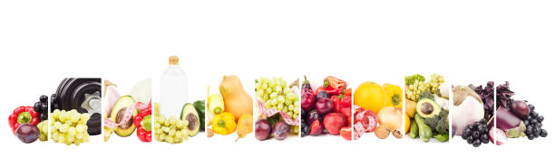 istock Different sets of fruits and vegetables, isolated 1234270822