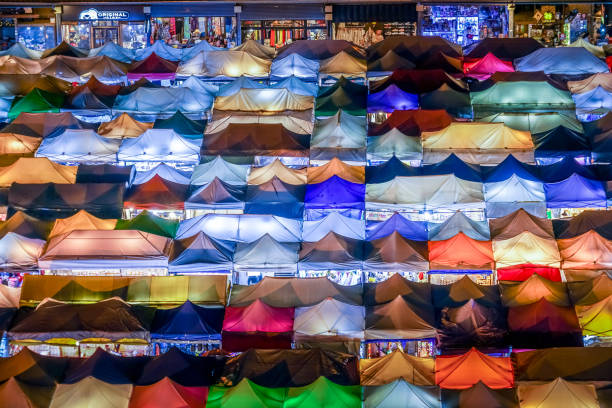istock Night view of Talat lot Phi Ratchada (Thailand) 1234289859