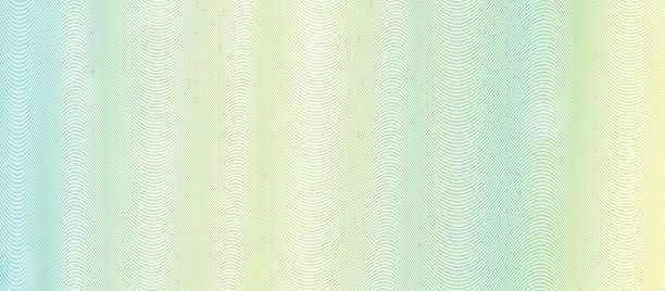 Vector illustration of Yellow, green striped guilloche. Soft gradient. Undulating lines. Subtle curves. Vector abstract background. Pattern for watermark, money, banknote, document, diploma, certificate. EPS10 illustration