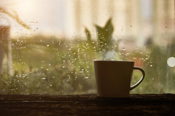 istock Cup of coffee with rain drop 1234291998