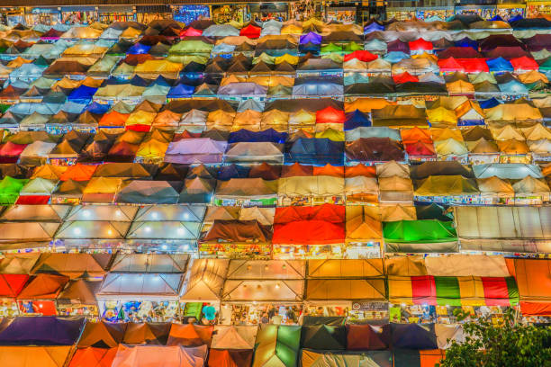 istock Night view of Talat lot Phi Ratchada (Thailand) 1234292130