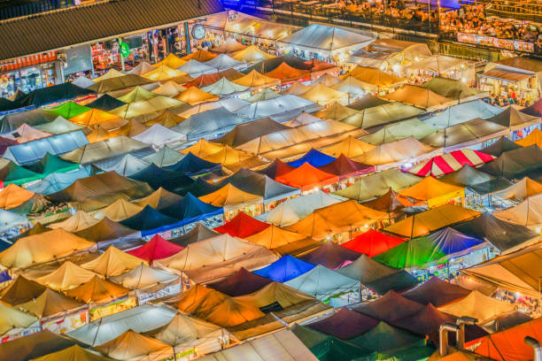 istock Night view of Talat lot Phi Ratchada (Thailand) 1234292183