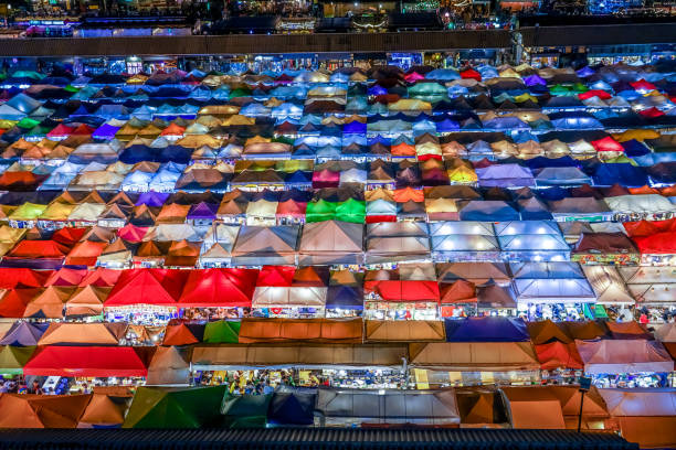 istock Night view of Talat lot Phi Ratchada (Thailand) 1234292226