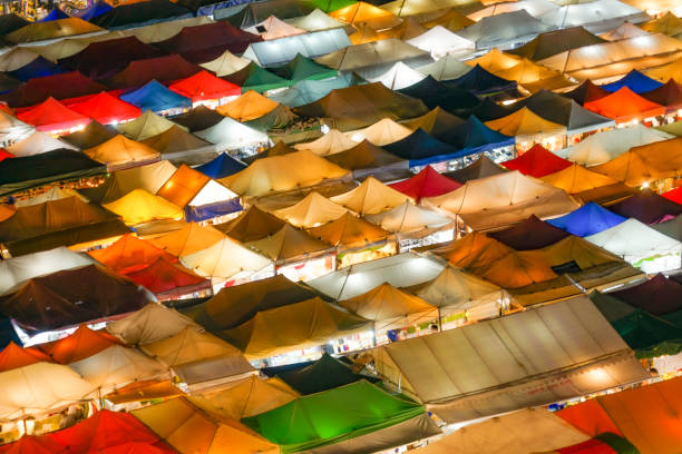 istock Night view of Talat lot Phi Ratchada (Thailand) 1234292231