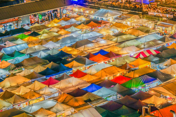 istock Night view of Talat lot Phi Ratchada (Thailand) 1234292236