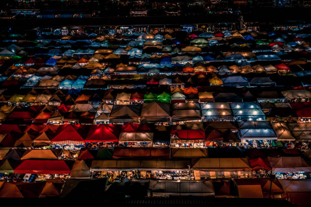 istock Night view of Talat lot Phi Ratchada (Thailand) 1234292253