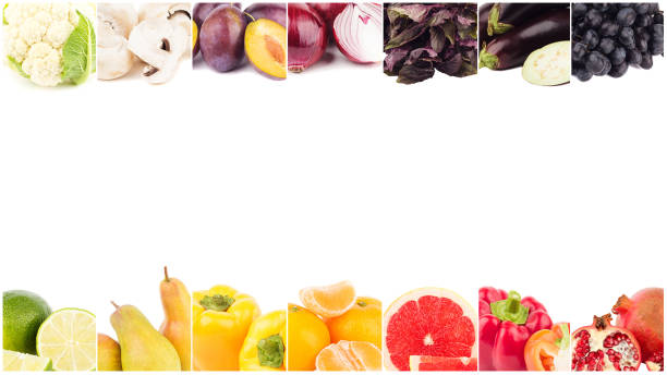 istock Lines from different colorful vegetables and fruits, isolated 1234304569